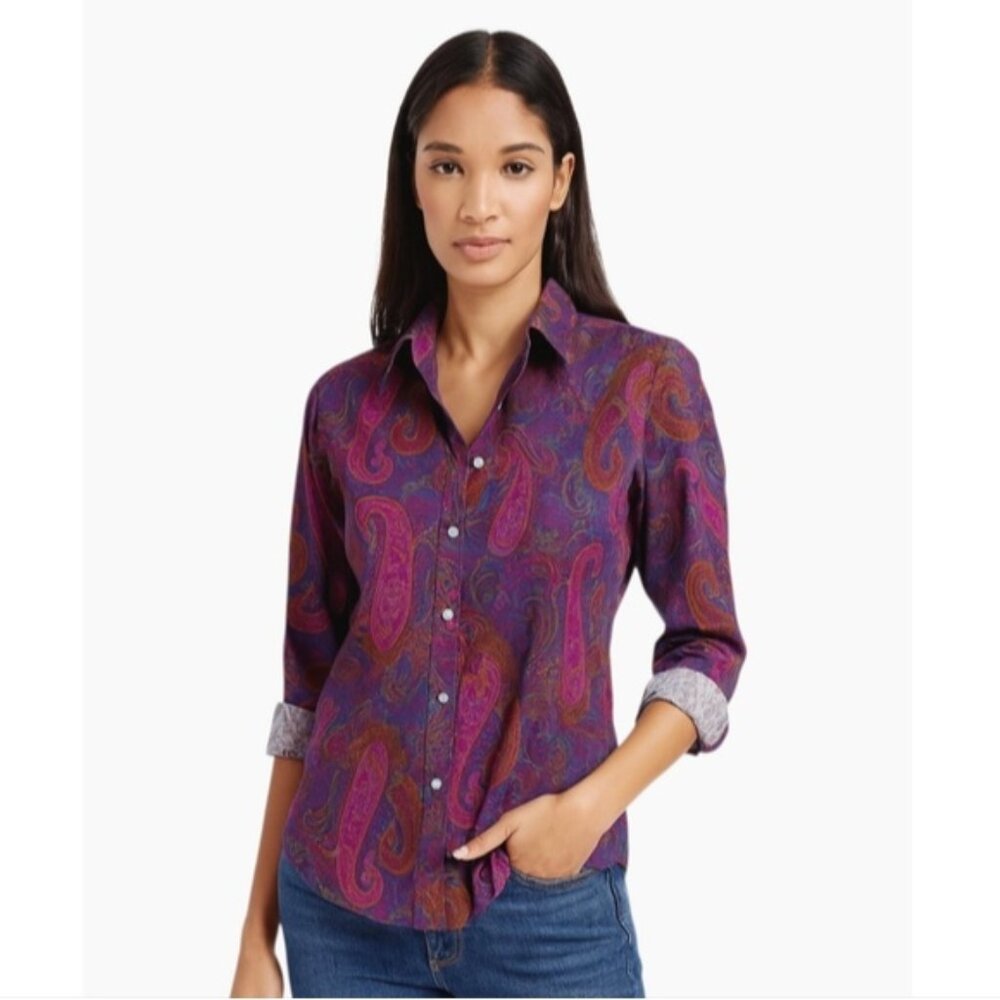 Lauren Ralph Lauren Vintage Paisley Buttons Down Shirt